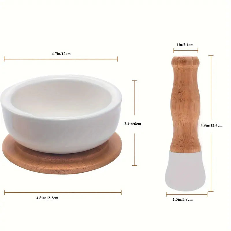 Porcelain Mortar and Pestle Set – Premium Grinder for Herbs, Spices & More
