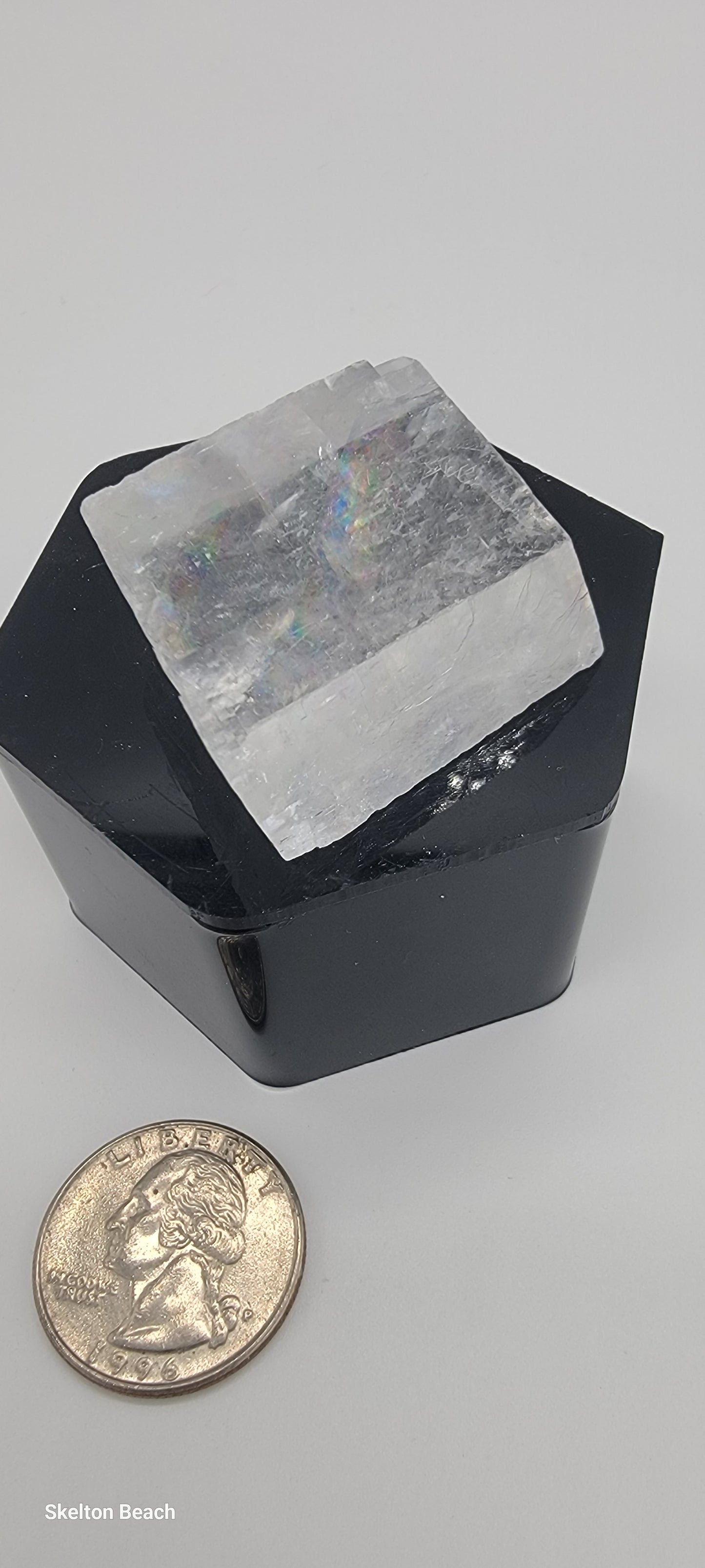 1"x0.5" Optical Rainbow Calcite Slanted Cube – Clarity, Focus & Transformation