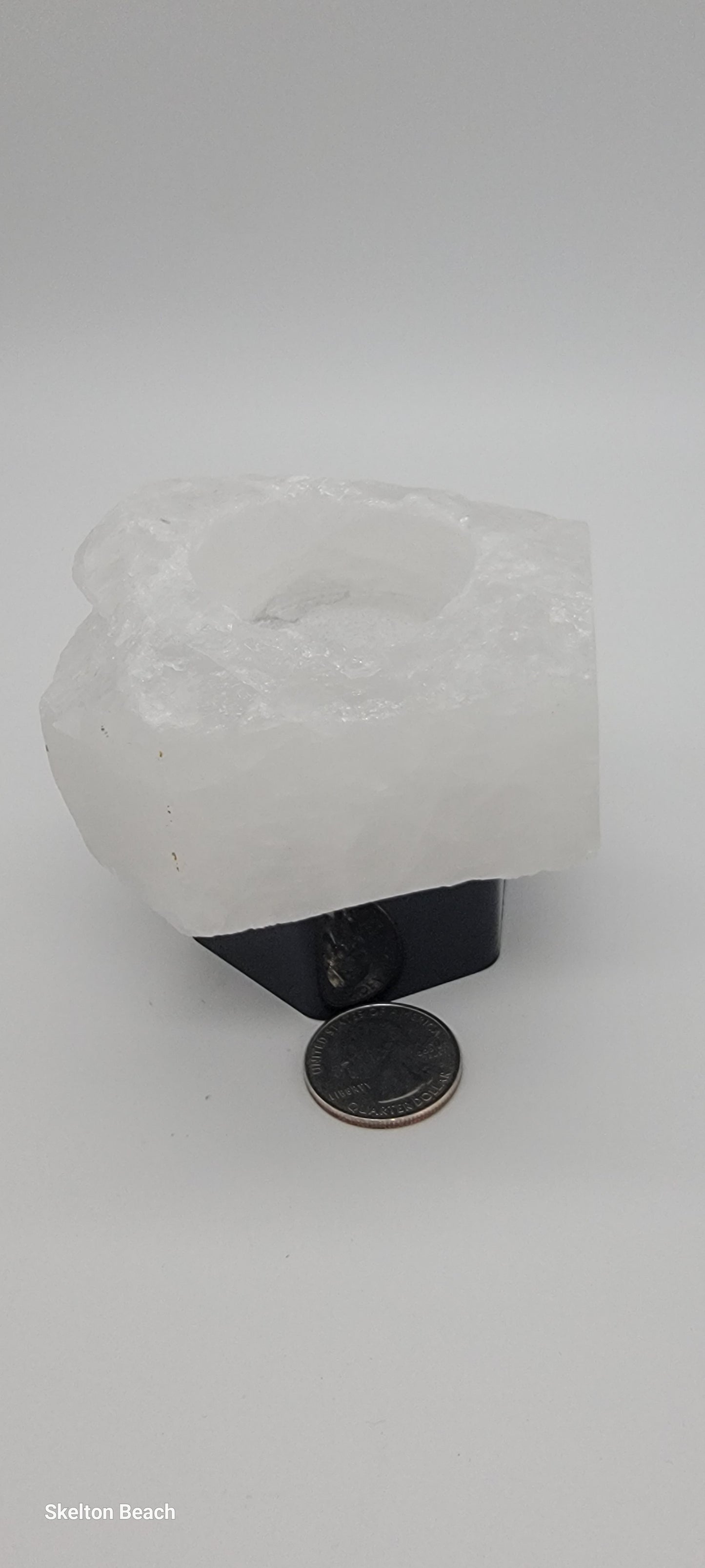 3.3" Milky Quartz Candle Holder – Soft Glow, Soothing Energy