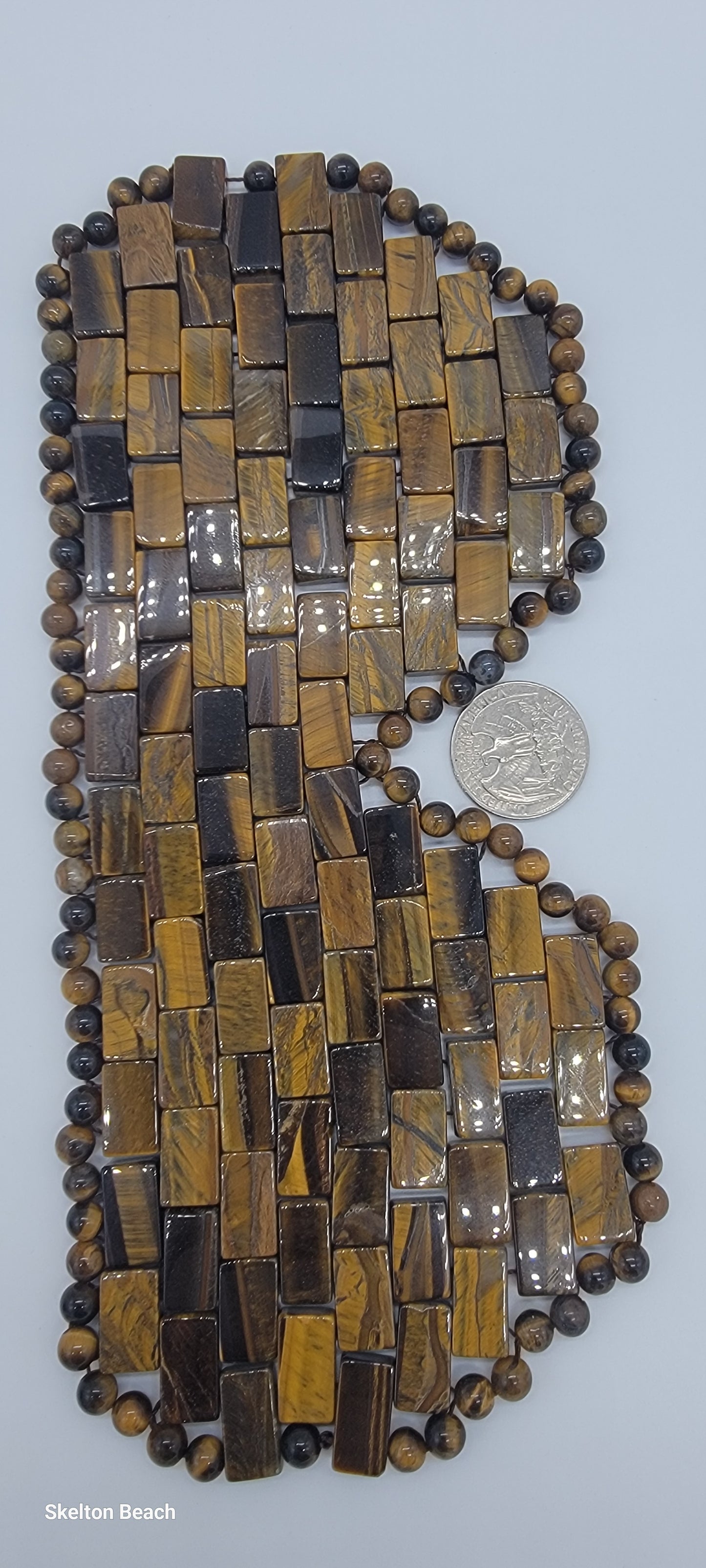 9" Genuine Gold Tiger’s Eye Crystal Eye Mask – Strength, Balance & Glow 🐅✨😌