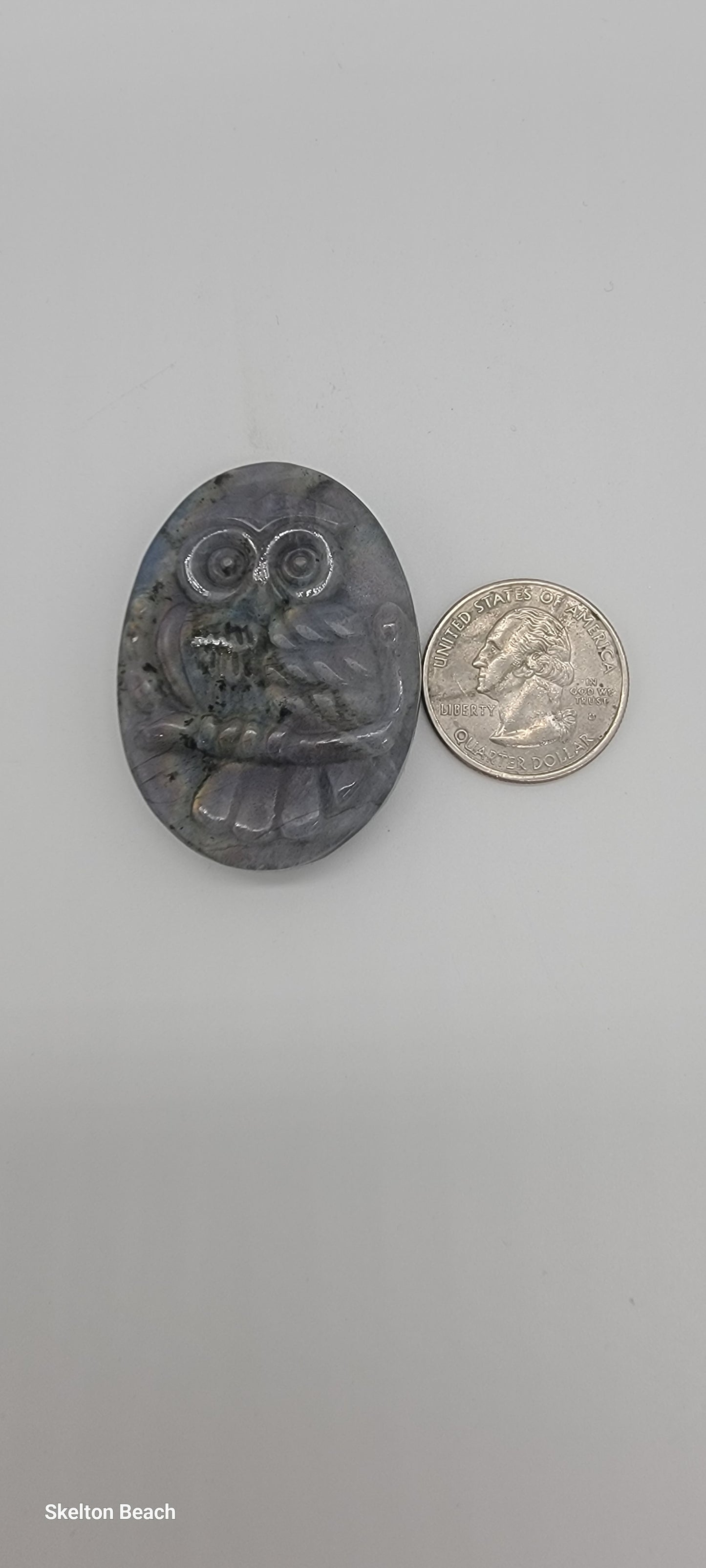 1.5" Purple Labradorite Owl – Wisdom, Intuition & Magic