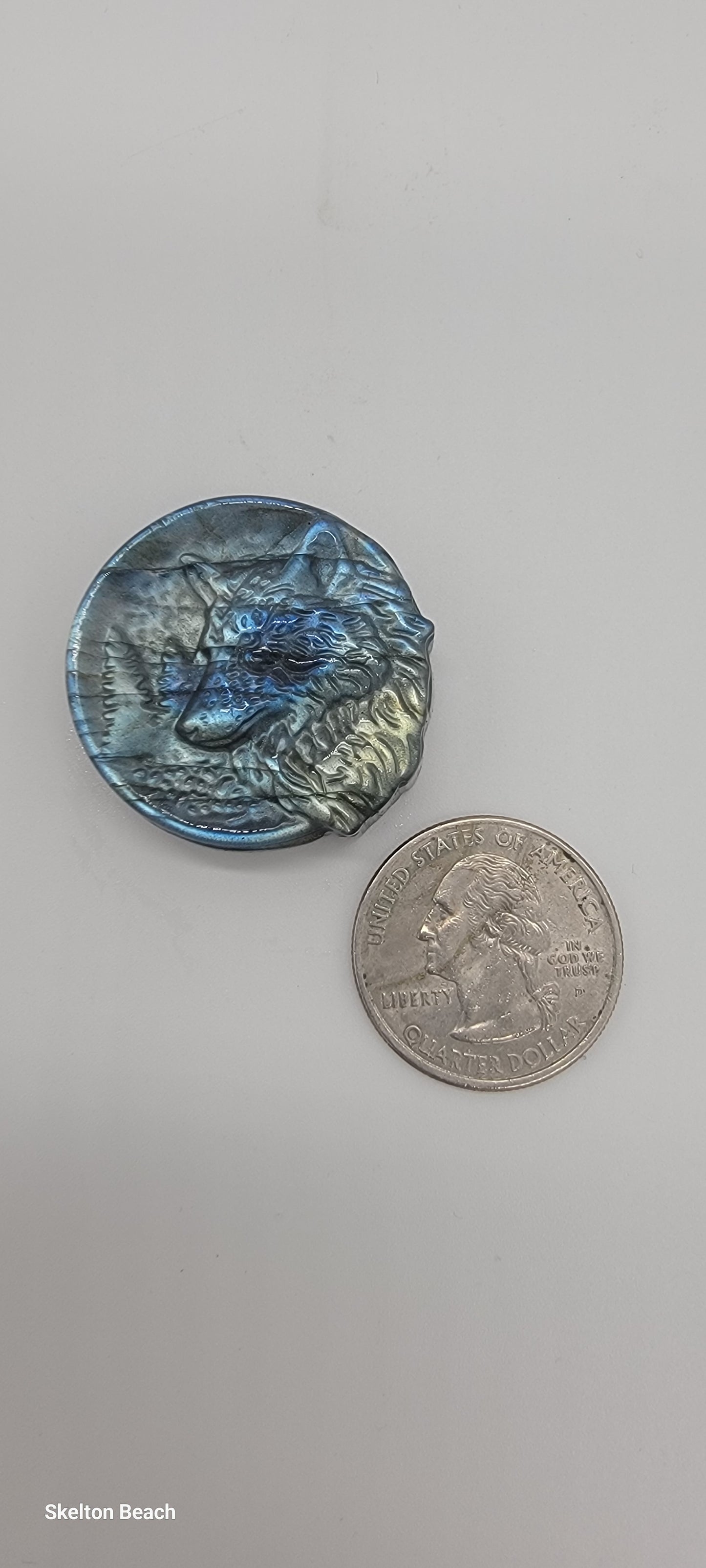 1" Wolf & Trees Labradorite – Wild Spirit & Mystic Protection