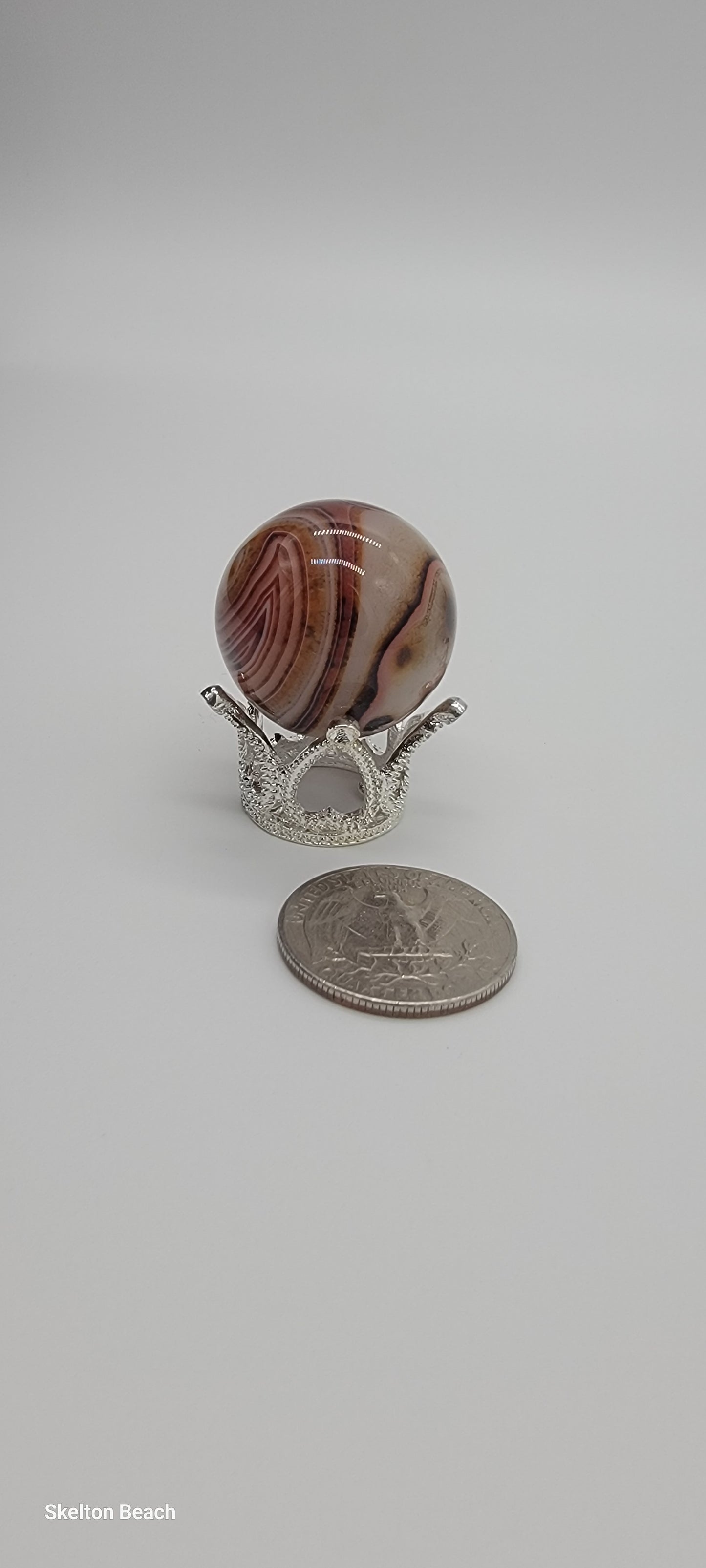 1" Banded Carnelian Agate Sphere – Striped Energy Booster! 🔥✨