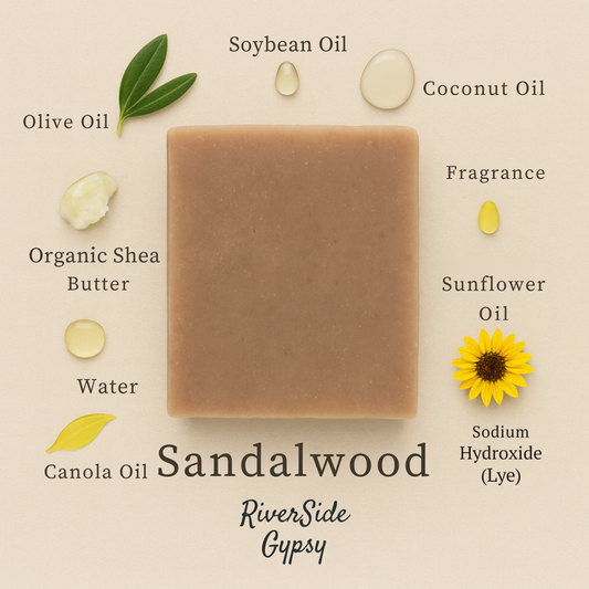 Sandalwood Rose Scrub – Handcrafted Exfoliating Cold Process Soap Bar