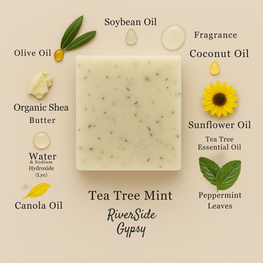 Tea Tree Mint – Handcrafted Exfoliating Cold Process Soap Bar