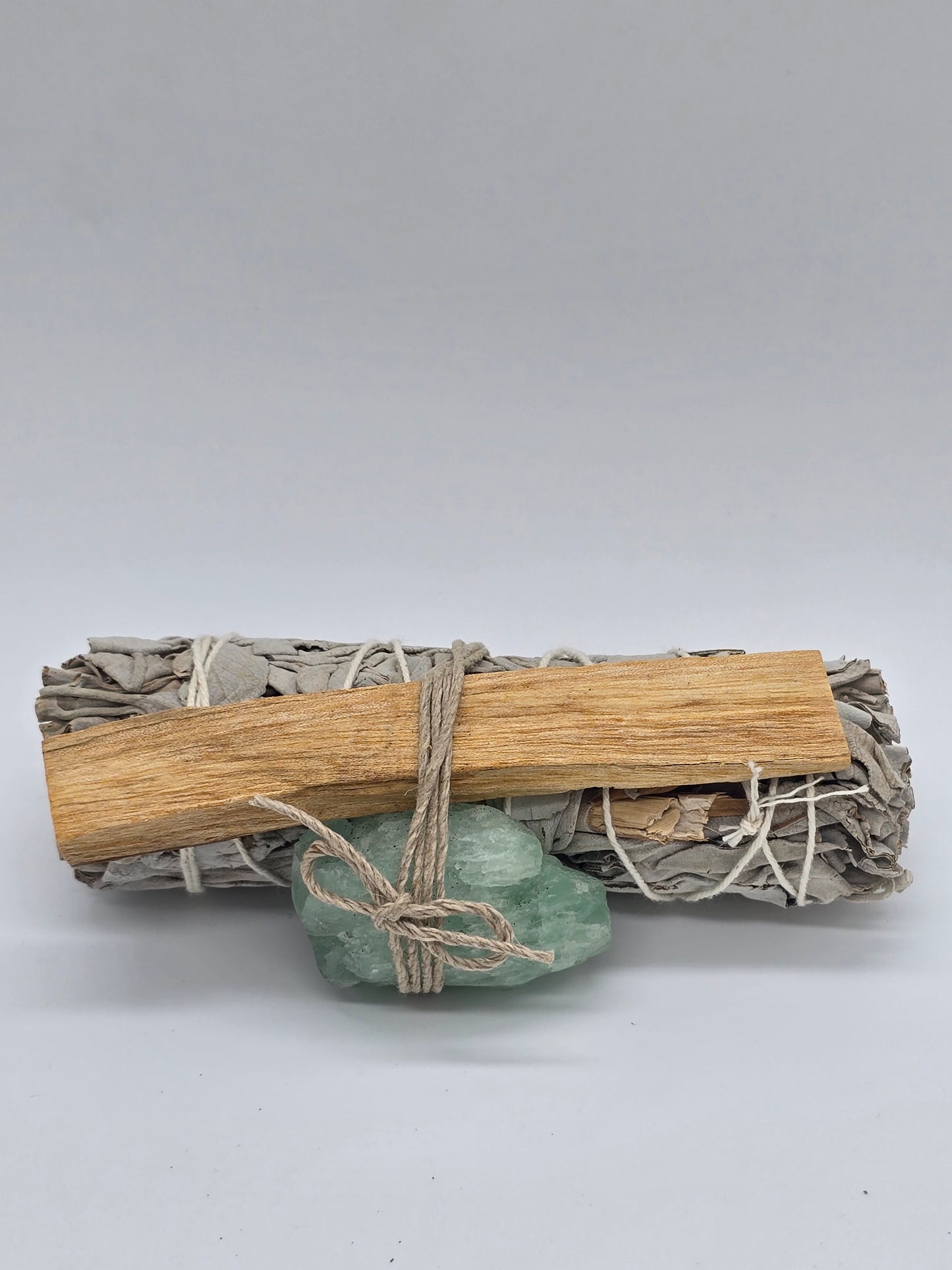 Sacred Smudge Bundle: Sage, Palo Santo & Crystal Trio