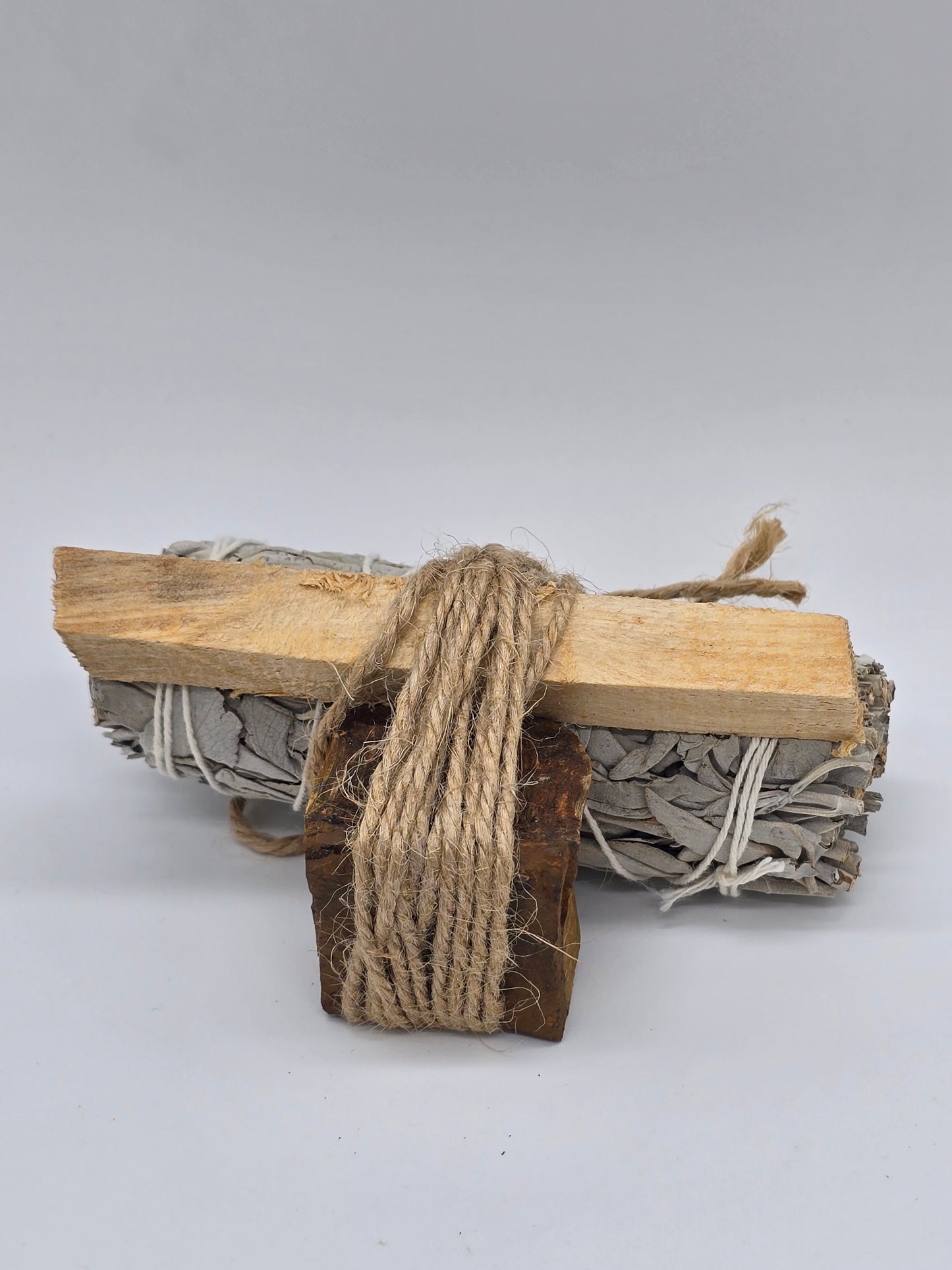 Sacred Smudge Bundle: Sage, Palo Santo & Crystal Trio