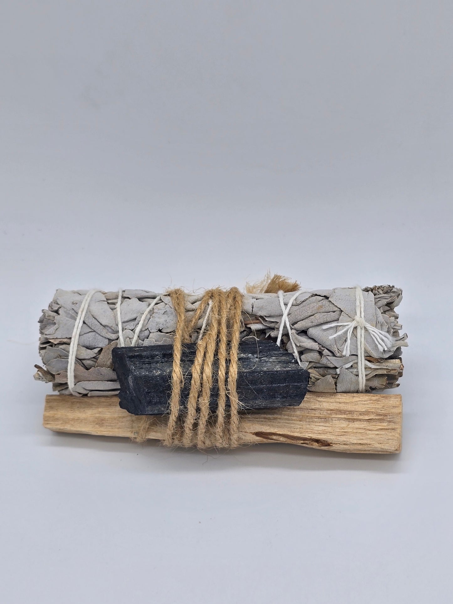 Sacred Smudge Bundle: Sage, Palo Santo & Crystal Trio