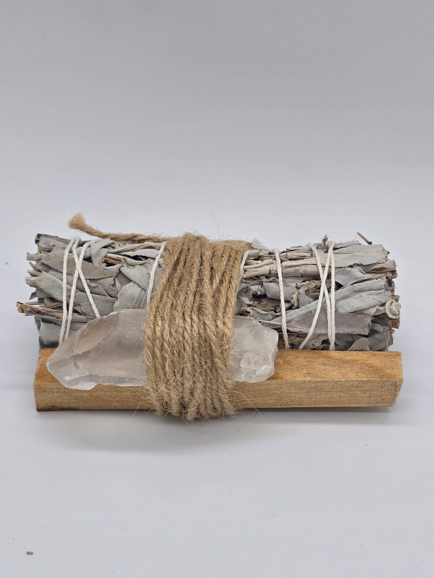 Sacred Smudge Bundle: Sage, Palo Santo & Crystal Trio