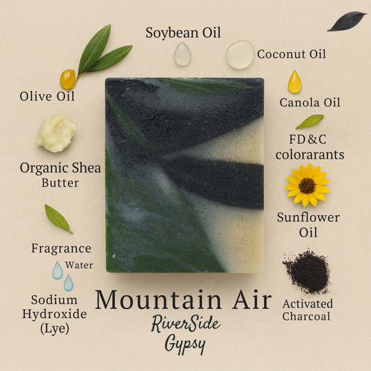 Mountain Air – Handcrafted Charcoal Cold Process Soap Bar
