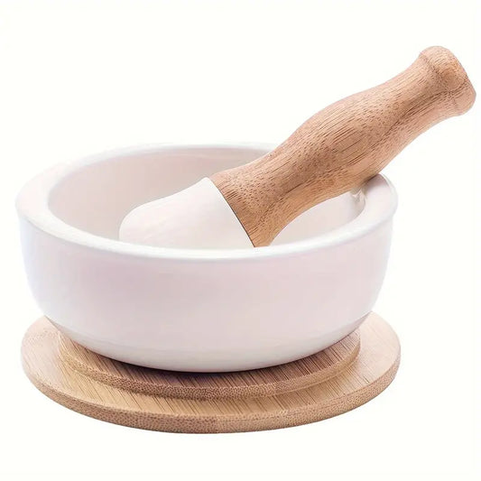 Porcelain Mortar and Pestle Set – Premium Grinder for Herbs, Spices & More