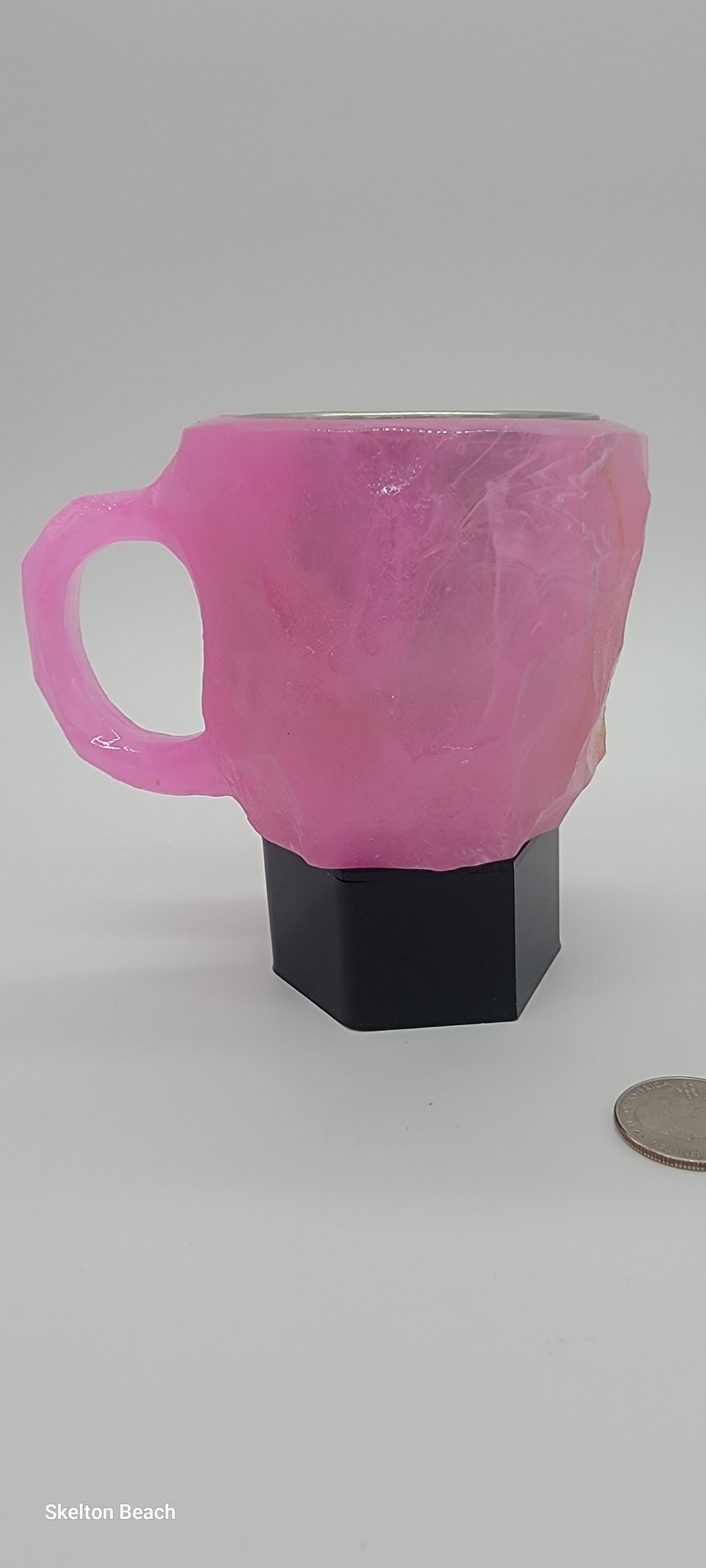 Insulated Pink Resin Crystal Cup – Stylish & Healing Hydration
