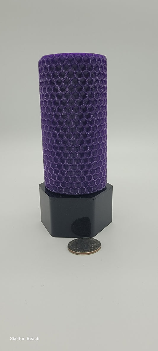 3.75" Purple Honeycomb Textured Beeswax Candle – Intuition & Spiritual Power